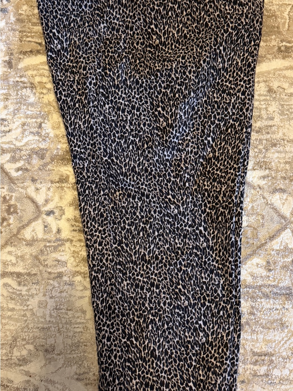 Lane Bryant Black and White Leopard Print Straight Leg Pants